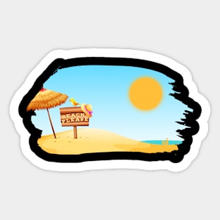 Beach Please Happy Summer Season Funny Vacation Sticker